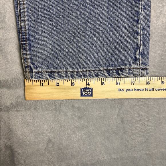 Levi’s 501 Jeans Women’s 36x32 High Rise Light Wash 90s Straight Leg *hole* - Picture 7 of 8